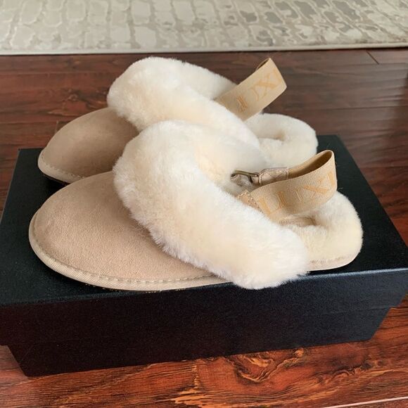 Australia luxe Collective soft genuine shearling sling back mule sleeper size 5 - Picture 1 of 7